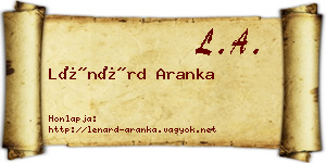 Lénárd Aranka névjegykártya