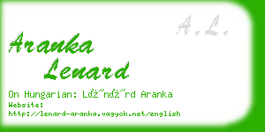 aranka lenard business card